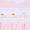 Just Ducky Classics Pink Smocked Short Sleeve Girl Bubble - Magnolia BabyBubble