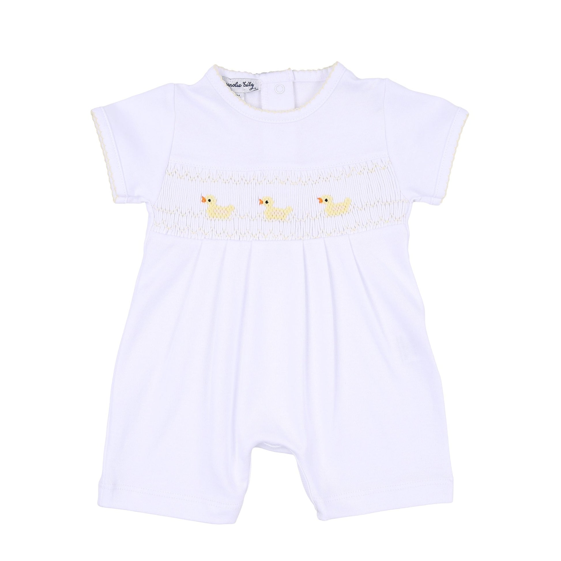 Just Ducky Classics Yellow Smocked Short Playsuit - Magnolia BabyShort Playsuit