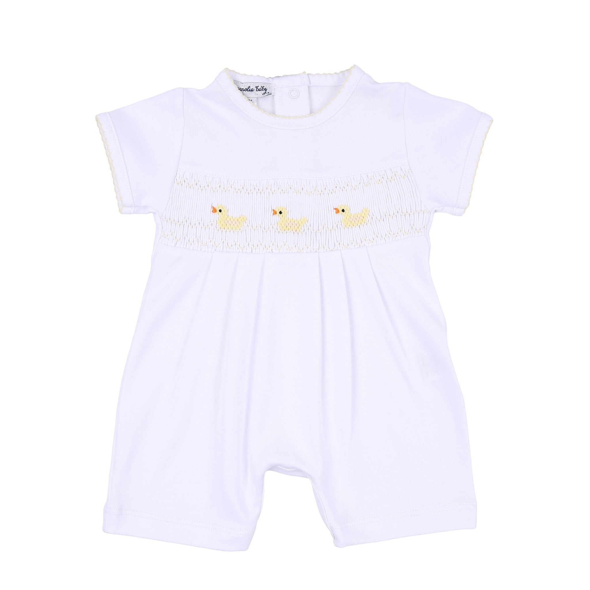 Just Ducky Classics Yellow Smocked Short Playsuit - Magnolia BabyShort Playsuit