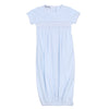 Katie & Kyle Blue Smocked Short Sleeve Pleated Gown - Magnolia BabyGown