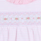 Katie & Kyle Pink Smocked Ruffle Short Sleeve Gathered Gown - Magnolia BabyGown