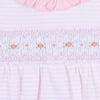 Katie & Kyle Pink Smocked Ruffle Short Sleeve Gathered Gown - Magnolia BabyGown