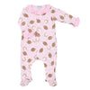 Kick Off! Print Ruffle Footie - Pink - Magnolia BabyFootie