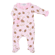  Kick Off! Print Ruffle Footie - Pink - Magnolia BabyFootie