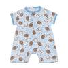 Kick Off! Print Short Playsuit - Blue - Magnolia BabyShort Playsuit