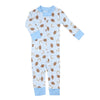 Kick Off! Zip Pajamas - Blue - Magnolia BabyZipper Pajamas