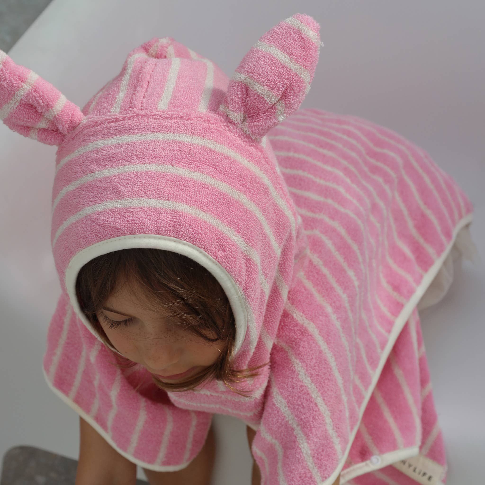 Kids Character Hooded Towel Cotton Candy Pink Stripe - Magnolia BabyBeach Towel
