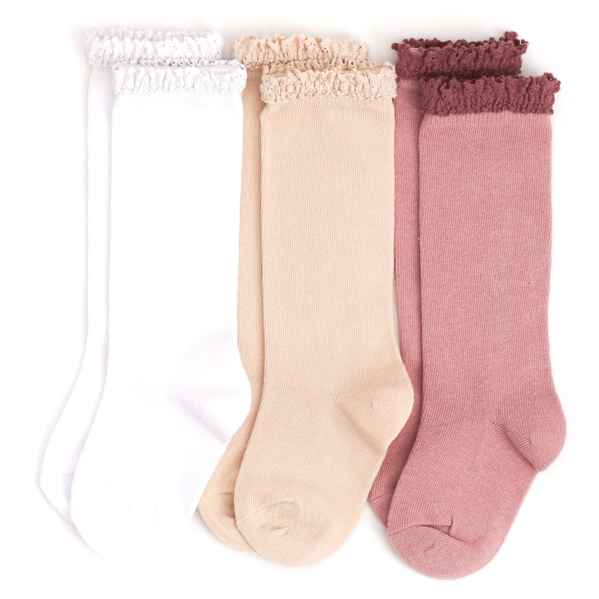 Lace Top Knee High Sock 3 - Pack - Magnolia BabySocks