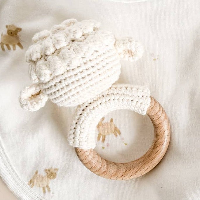 Lamb Teething Rattle - Magnolia BabyTeether