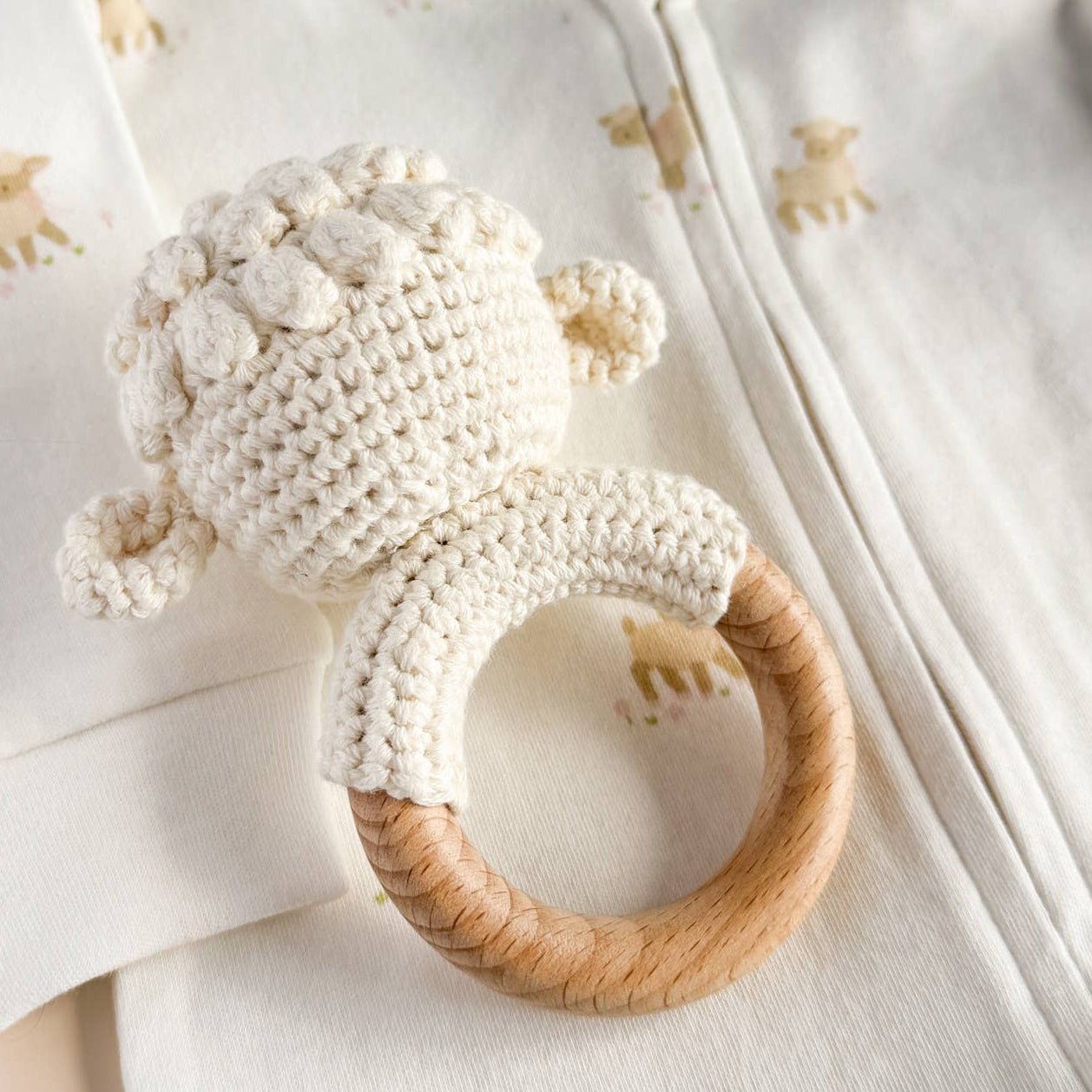 Lamb Teething Rattle - Magnolia BabyTeether