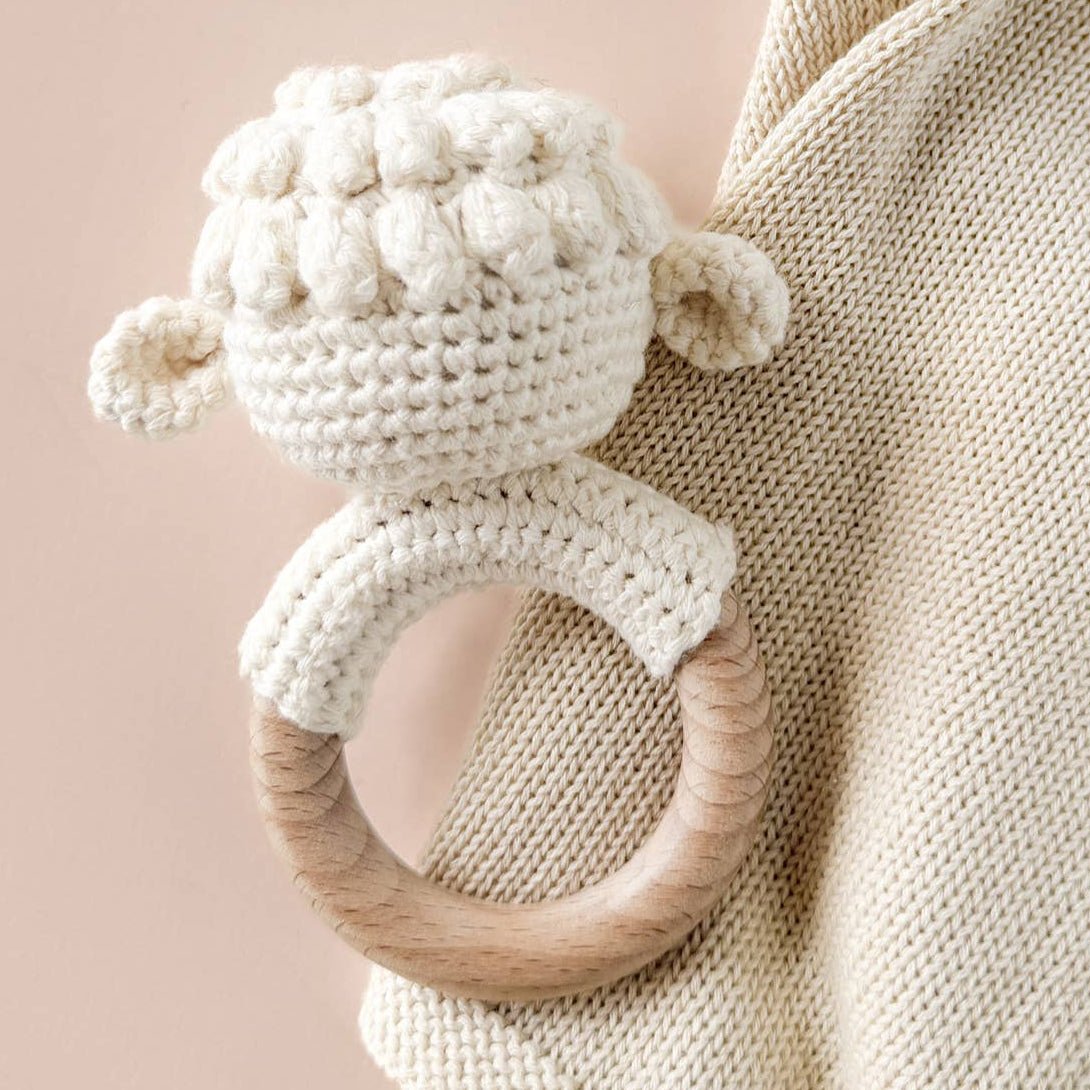 Lamb Teething Rattle - Magnolia BabyTeether