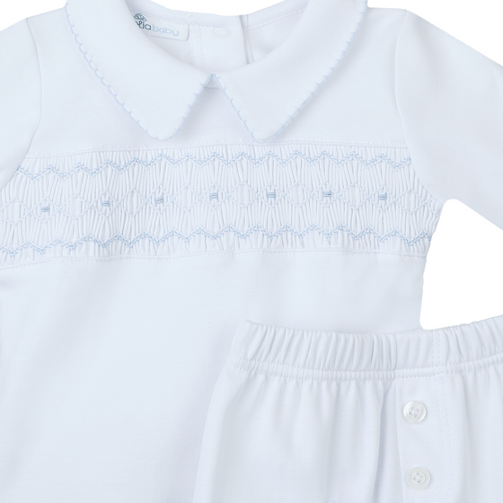 Landon's Classics Smocked 2pc Pant Set - Light Blue - Magnolia Baby2pc Pant Set
