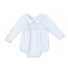  Landon's Classics Smocked Long Sleeve Bubble - Light Blue - Magnolia BabyBubble