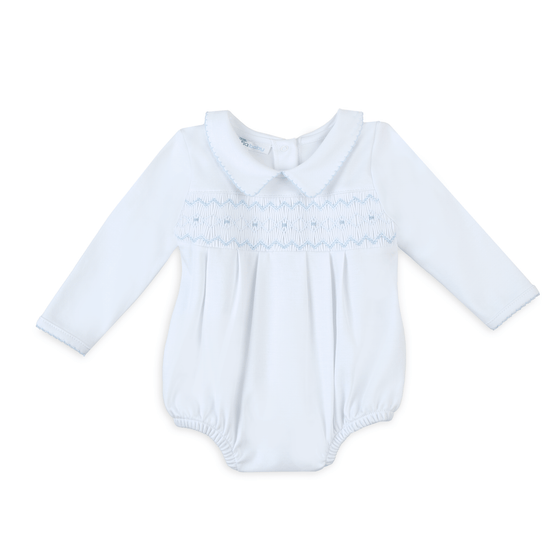 Landon's Classics Smocked Long Sleeve Bubble - Light Blue - Magnolia BabyBubble
