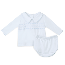  Landon's Classics Smocked Long Sleeve Diaper Cover Set - Light Blue - Magnolia BabyDiaper Cover
