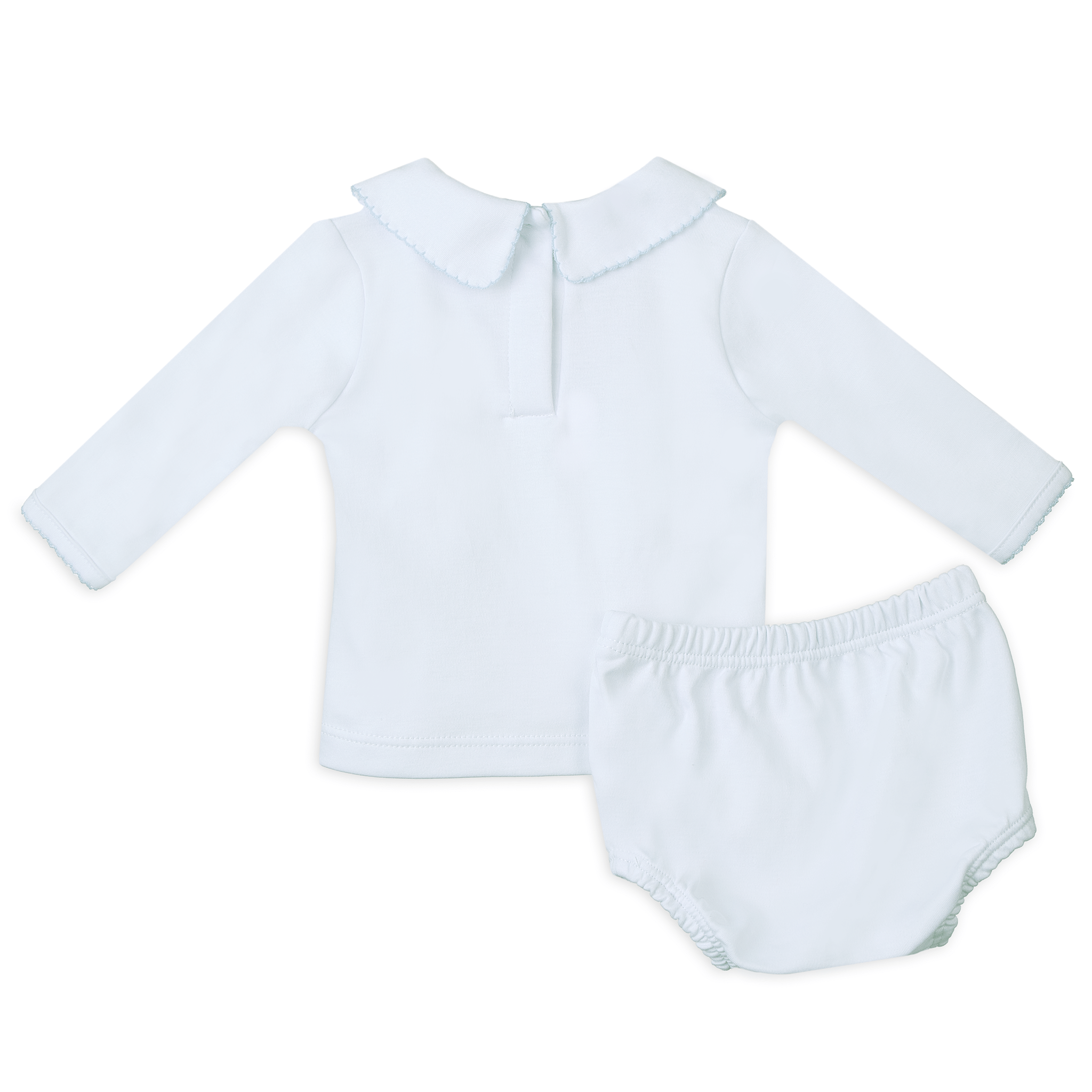 Landon's Classics Smocked Long Sleeve Diaper Cover Set - Light Blue - Magnolia BabyDiaper Cover