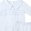 Landon's Classics Smocked Long Sleeve Diaper Cover Set - Light Blue - Magnolia BabyDiaper Cover