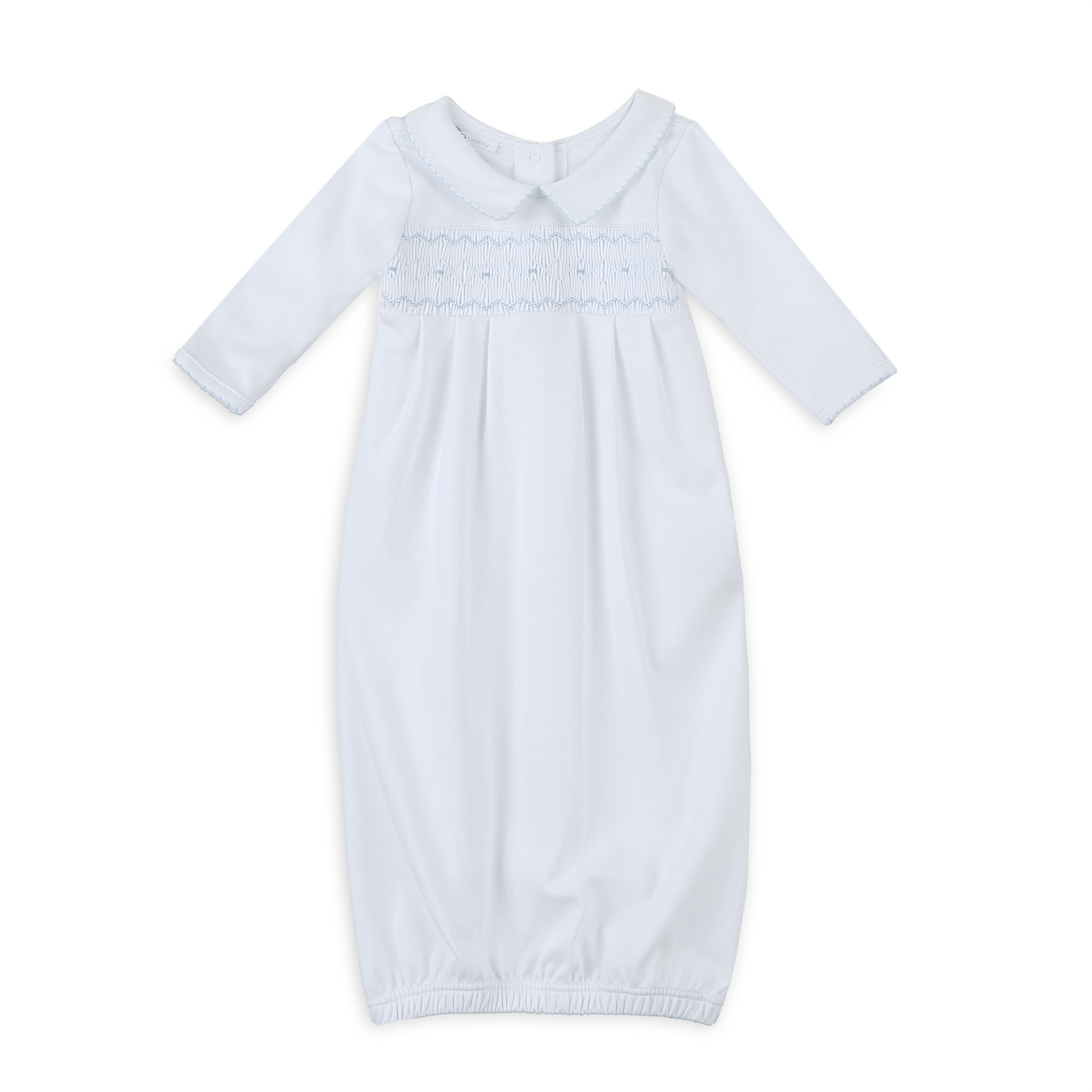Landon's Classics Smocked Pleated Gown - Light Blue - Magnolia BabyGown