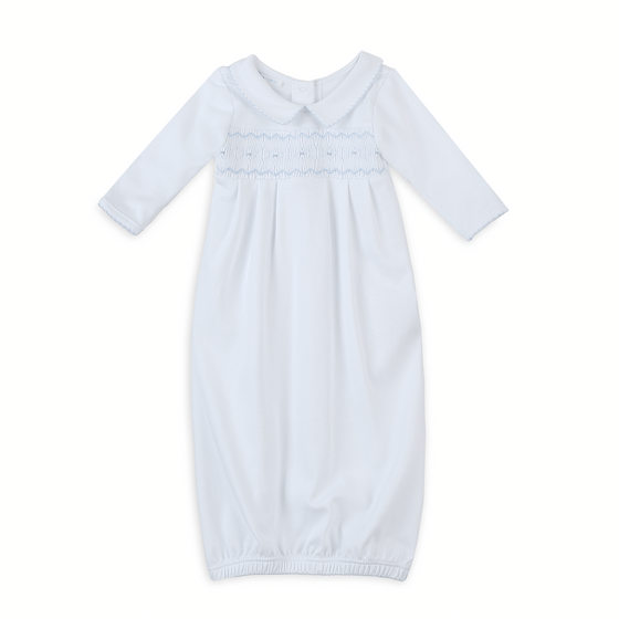 Landon's Classics Smocked Pleated Gown - Light Blue - Magnolia BabyGown