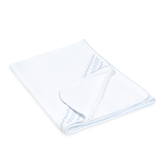 Landon's Classics Smocked Receiving Blanket - Light Blue - Magnolia BabyReceiving Blanket