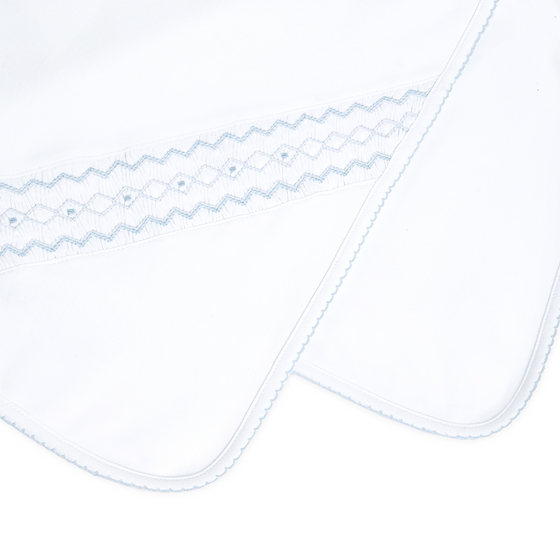 Landon's Classics Smocked Receiving Blanket - Light Blue - Magnolia BabyReceiving Blanket