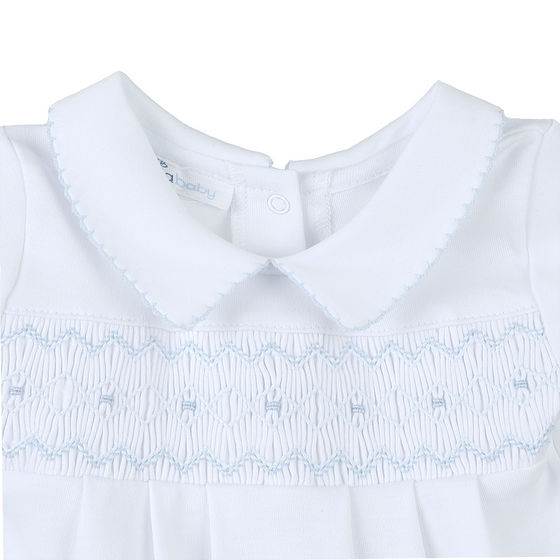 Landon's Classics Smocked Short Sleeve Bubble - Light Blue - Magnolia BabyBubble