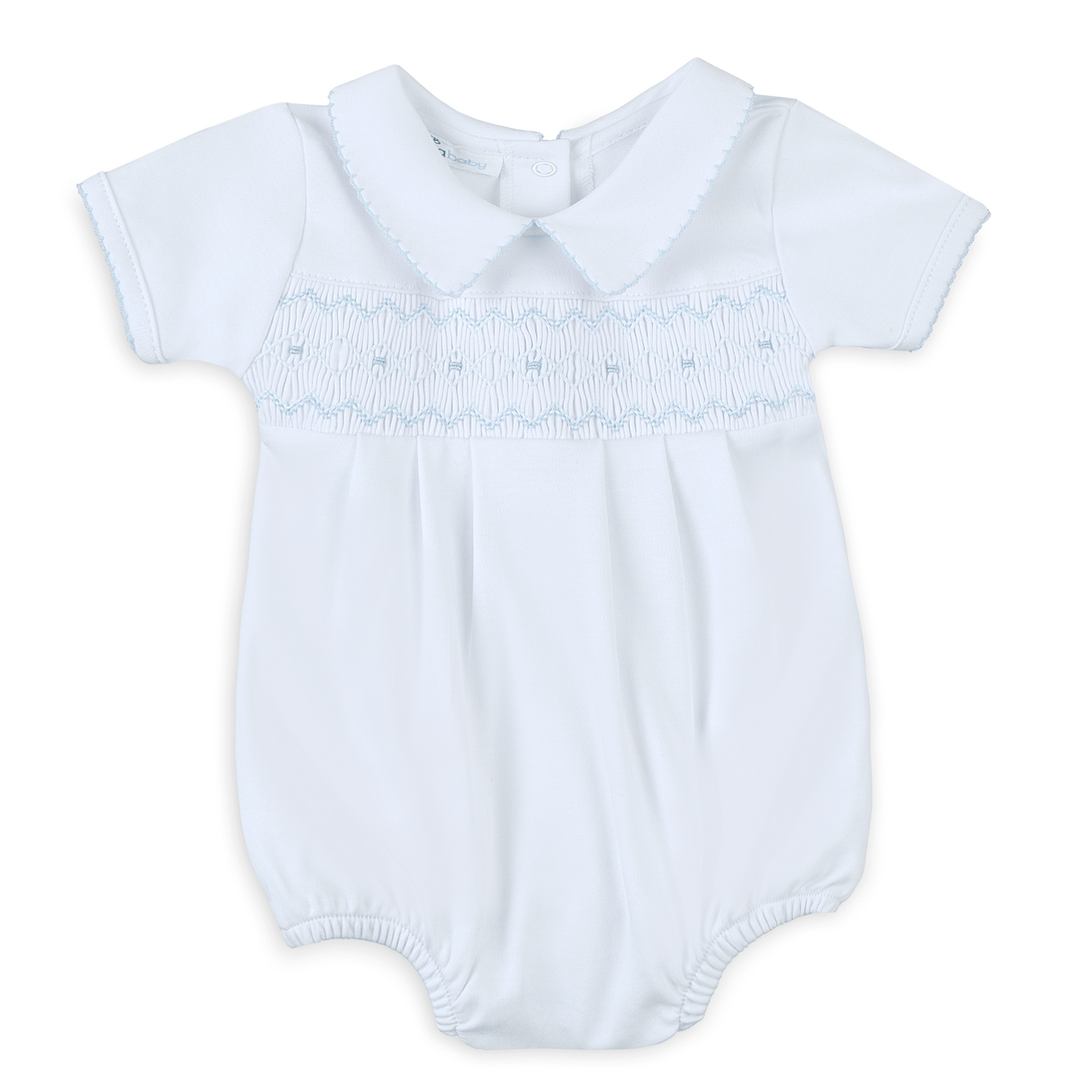 Landon's Classics Smocked Short Sleeve Bubble - Light Blue - Magnolia BabyBubble