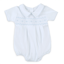  Landon's Classics Smocked Short Sleeve Bubble - Light Blue - Magnolia BabyBubble