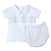  Landon's Classics Smocked Short Sleeve Diaper Cover Set - Light Blue - Magnolia BabyDiaper Cover