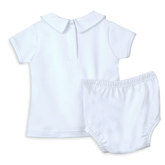 Landon's Classics Smocked Short Sleeve Diaper Cover Set - Light Blue - Magnolia BabyDiaper Cover