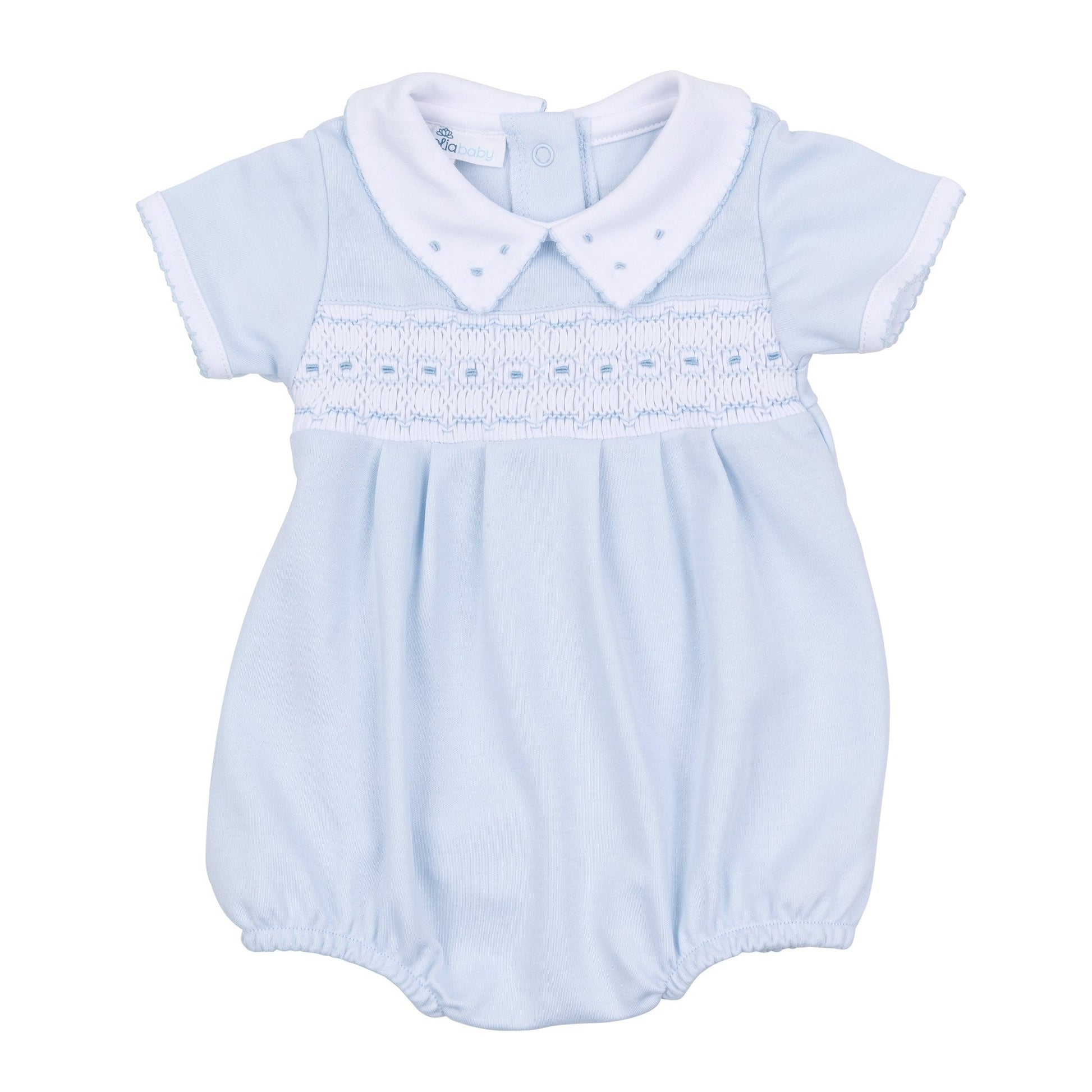 Landry Smocked Bubble - Light Blue - Magnolia BabyBubble