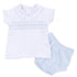 Landry Smocked Diaper Cover Set - Light Blue - Magnolia BabyDiaper Cover