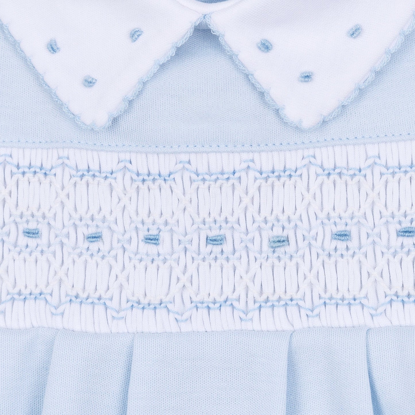 Landry Smocked Footie - Light Blue - Magnolia BabyFootie