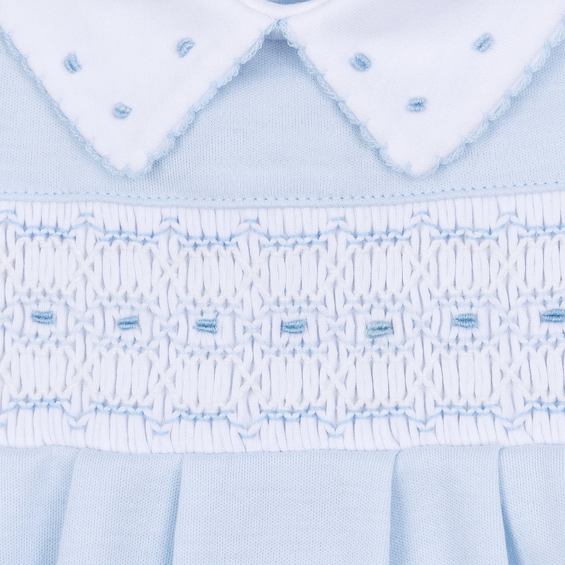 Landry Smocked Footie - Light Blue - Magnolia BabyFootie