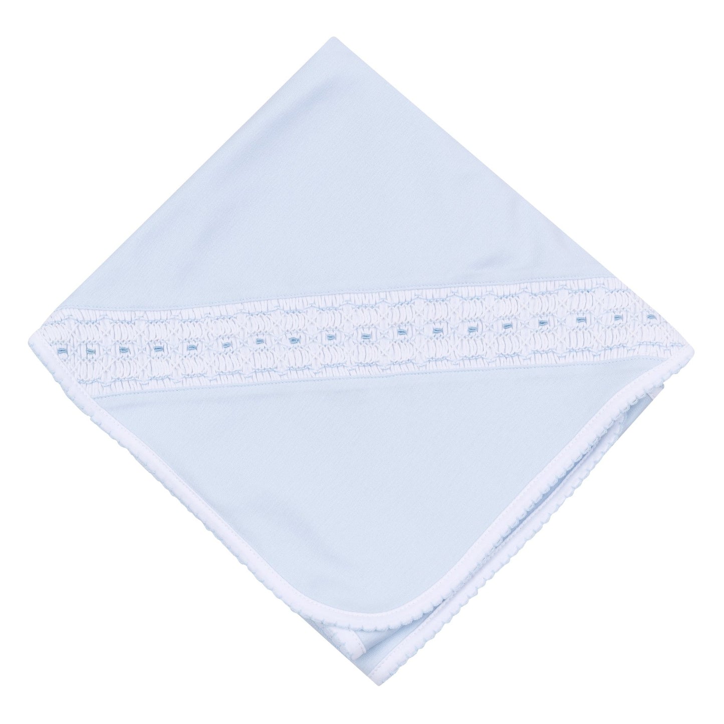 Landry Smocked Receiving Blanket - Light Blue - Magnolia BabyReceiving Blanket