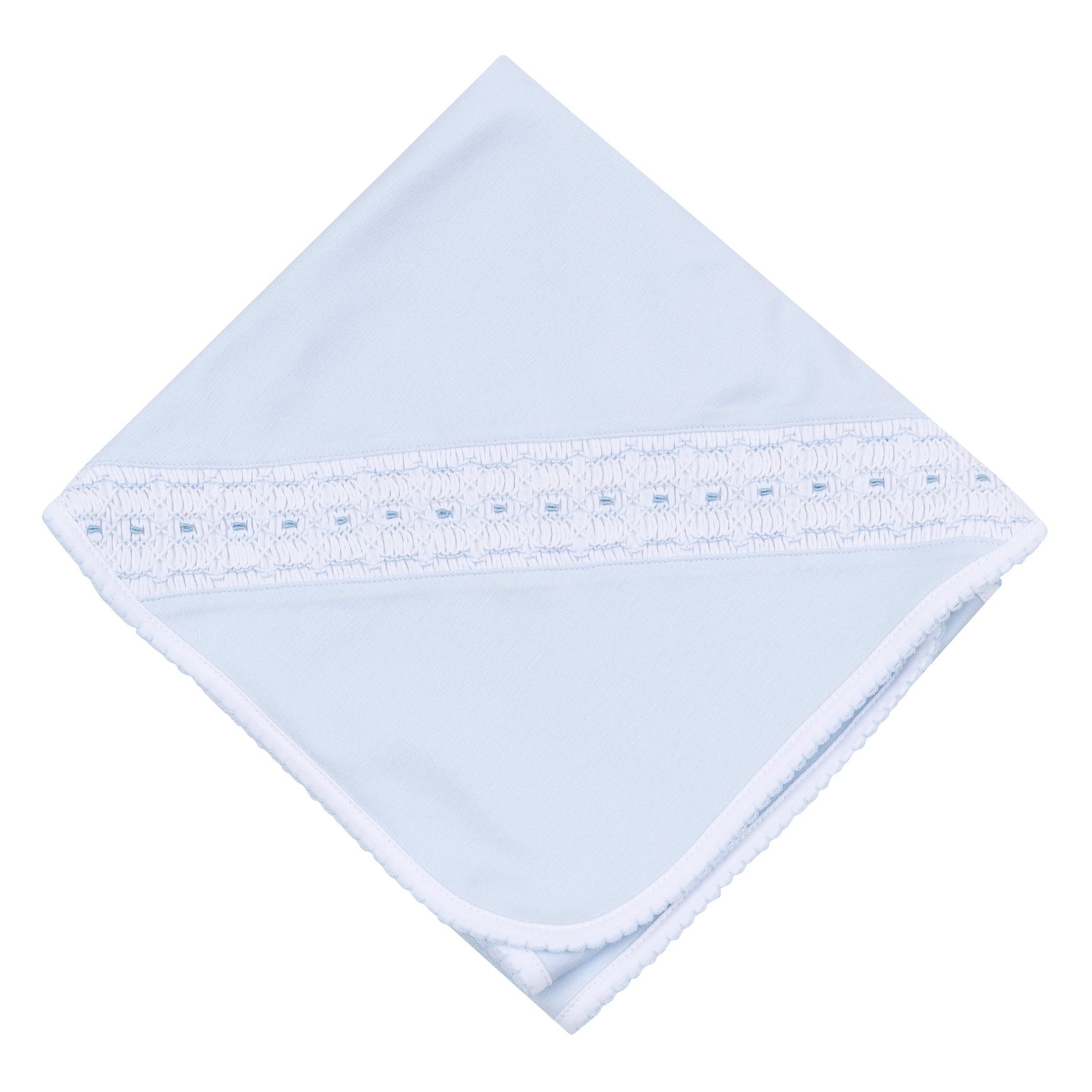 Landry Smocked Receiving Blanket - Light Blue - Magnolia BabyReceiving Blanket