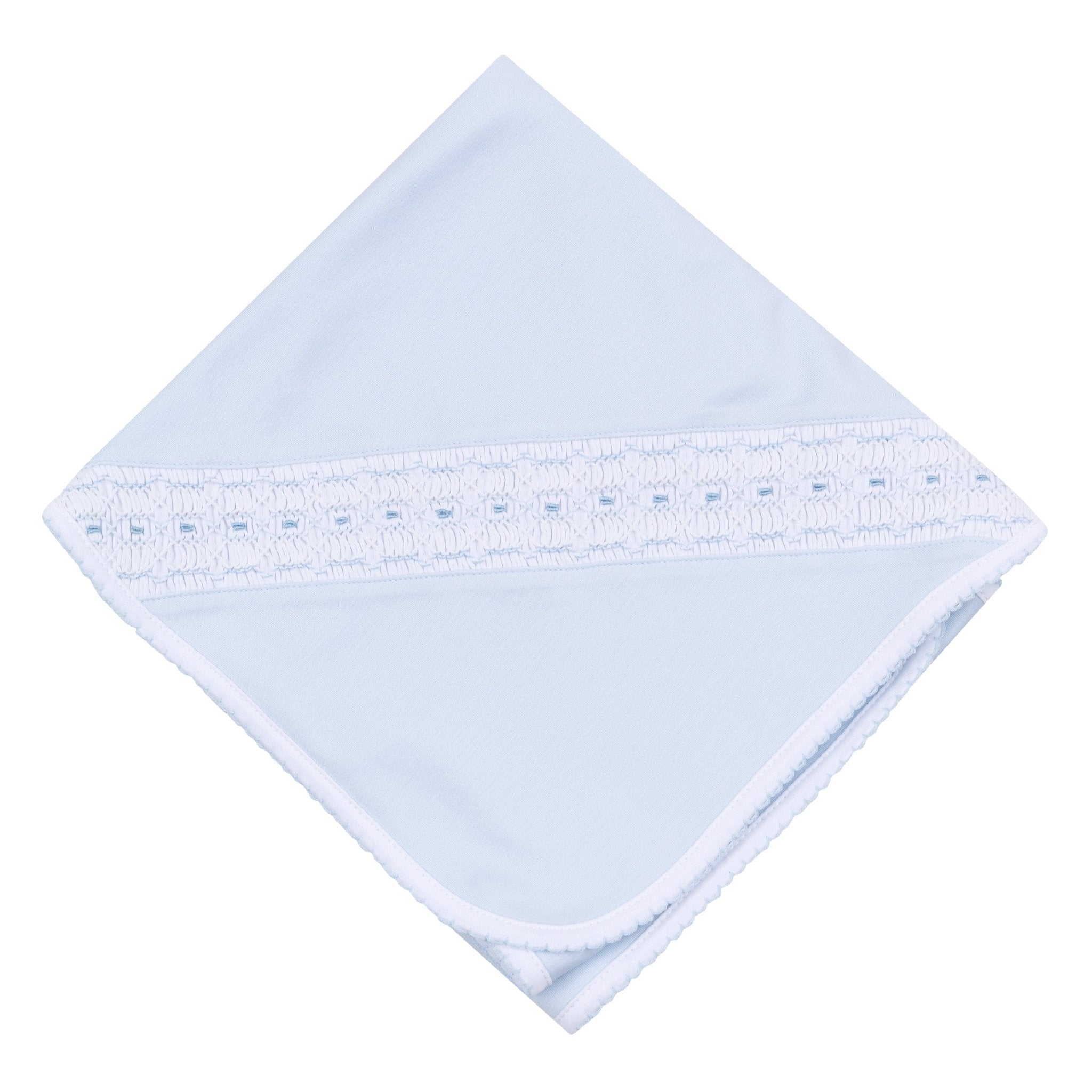 Landry Smocked Receiving Blanket - Light Blue - Magnolia BabyReceiving Blanket