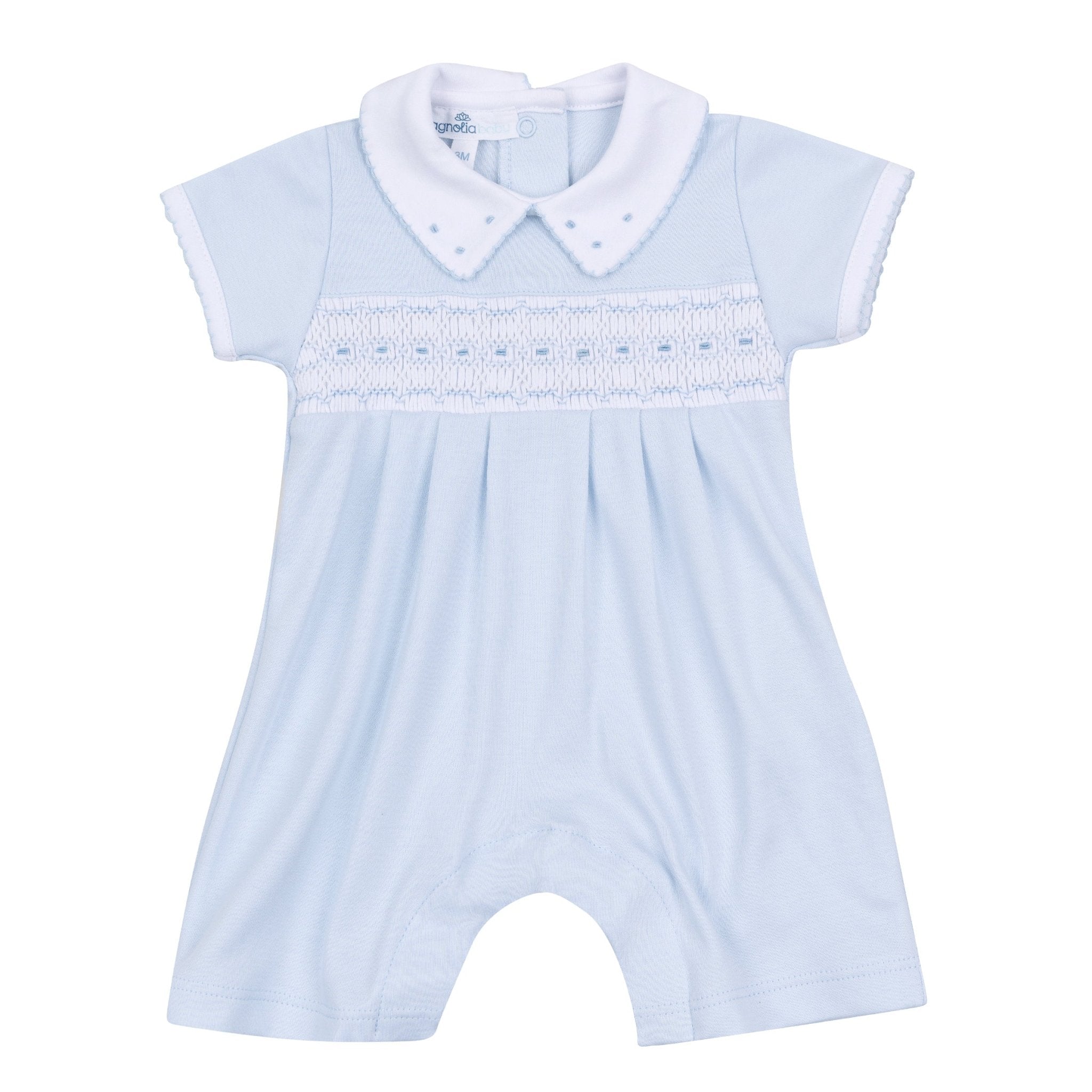 Landry Smocked Short Playsuit - Light Blue - Magnolia BabyShort Playsuit