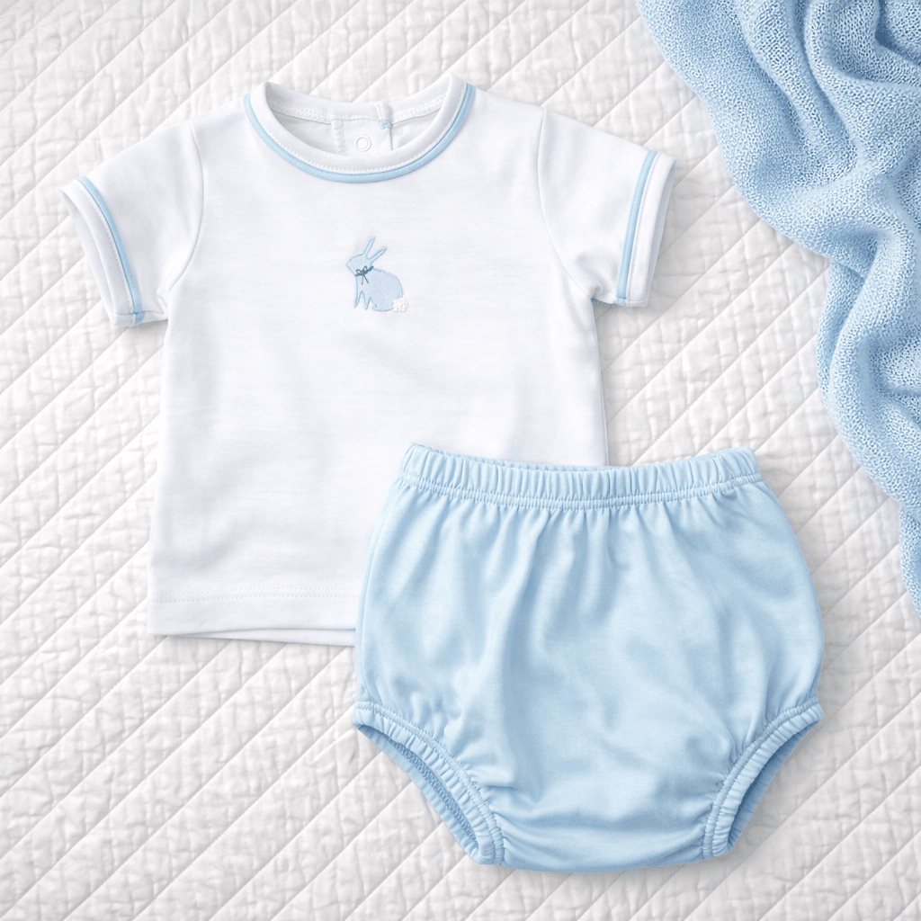 Leaping Bunnies Diaper Cover Set - Light Blue - Magnolia BabyDiaper Cover
