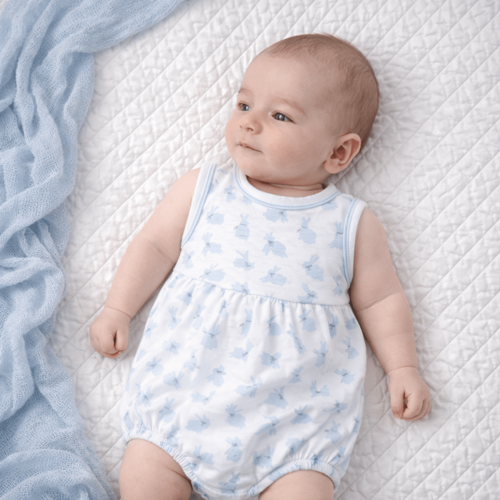 Leaping Bunnies Print Bubble - Light Blue - Magnolia BabyBubble