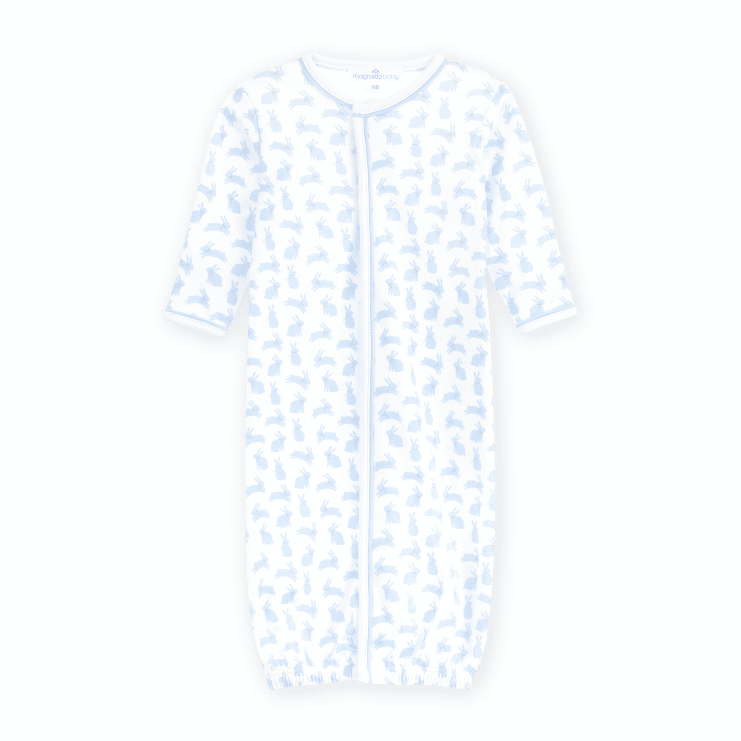 Leaping Bunnies Print Converter - Light Blue - Magnolia BabyConverter Gown