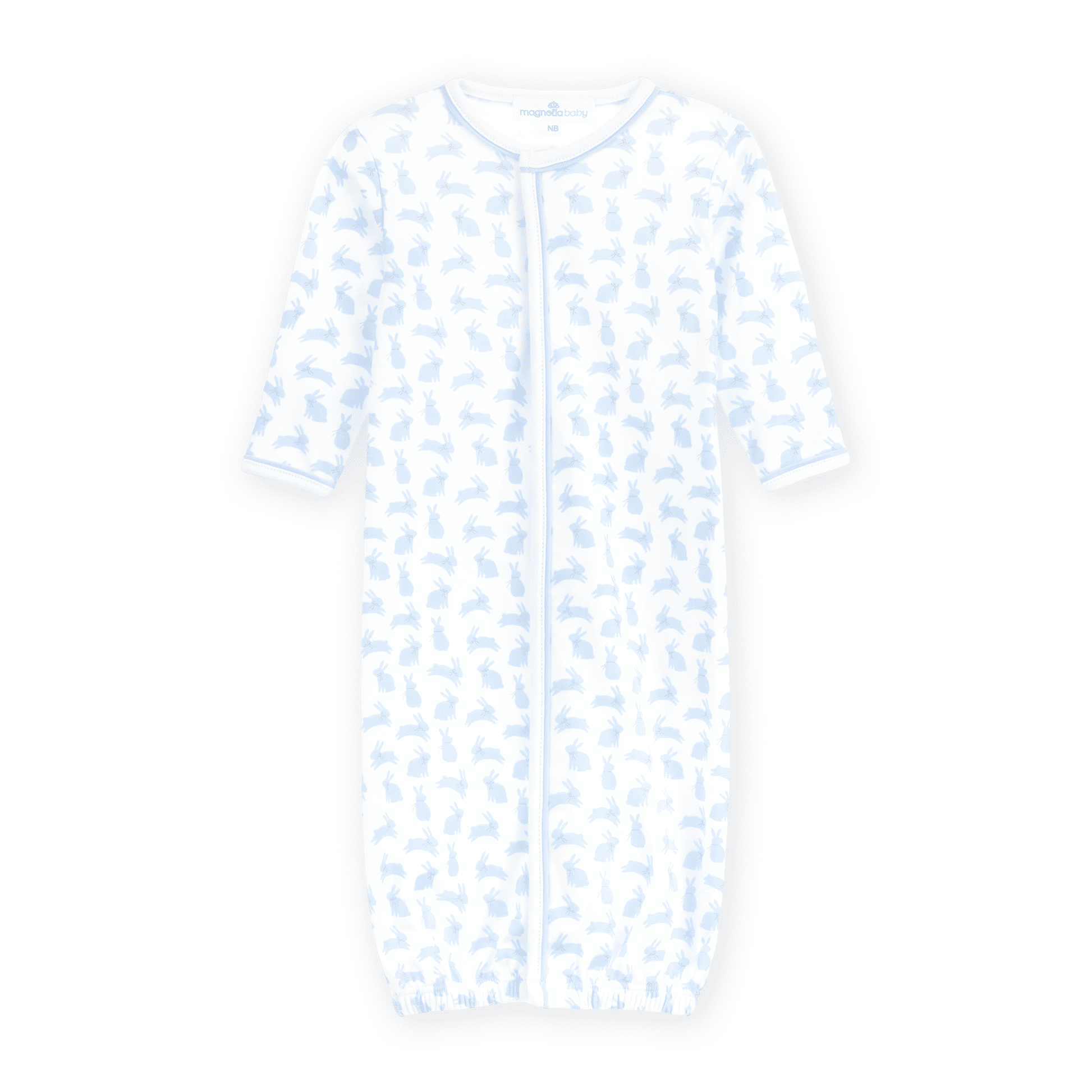 Leaping Bunnies Print Converter - Light Blue - Magnolia BabyConverter Gown