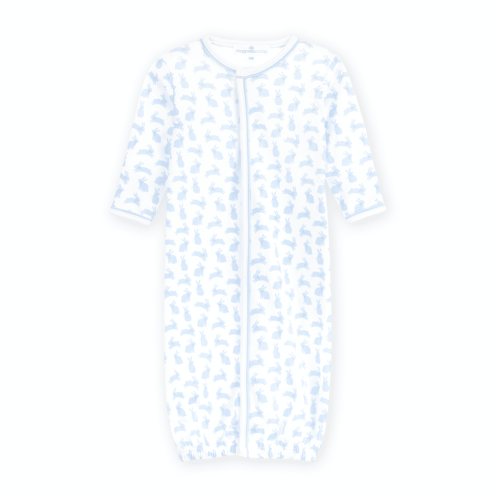 Leaping Bunnies Print Converter - Light Blue - Magnolia BabyConverter Gown