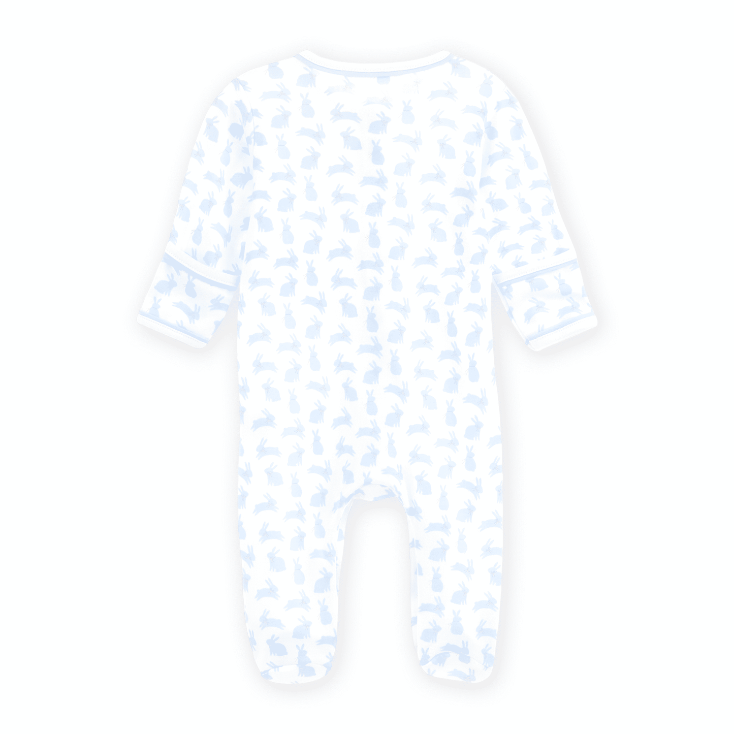 Leaping Bunnies Print Footie - Light Blue - Magnolia BabyFootie