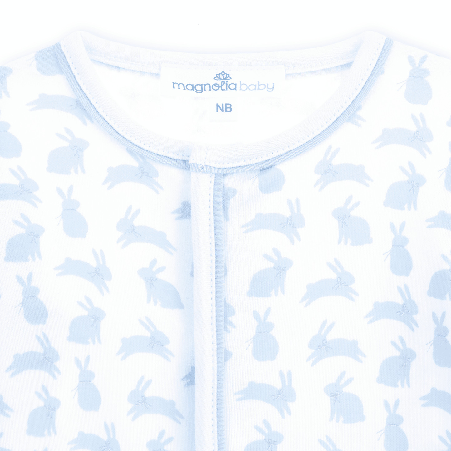 Leaping Bunnies Print Footie - Light Blue - Magnolia BabyFootie