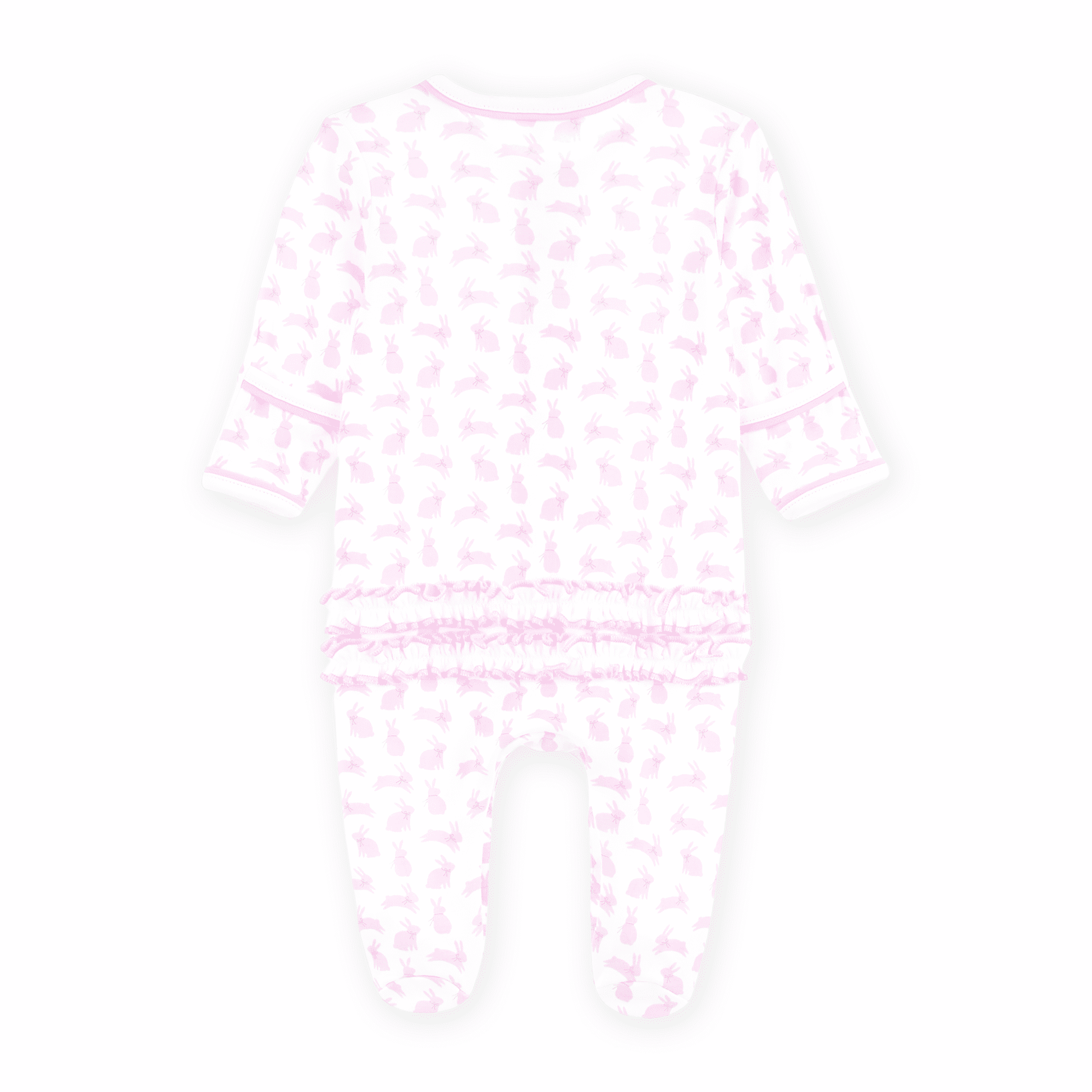 Leaping Bunnies Print Ruffle Footie - Pink - Magnolia BabyFootie