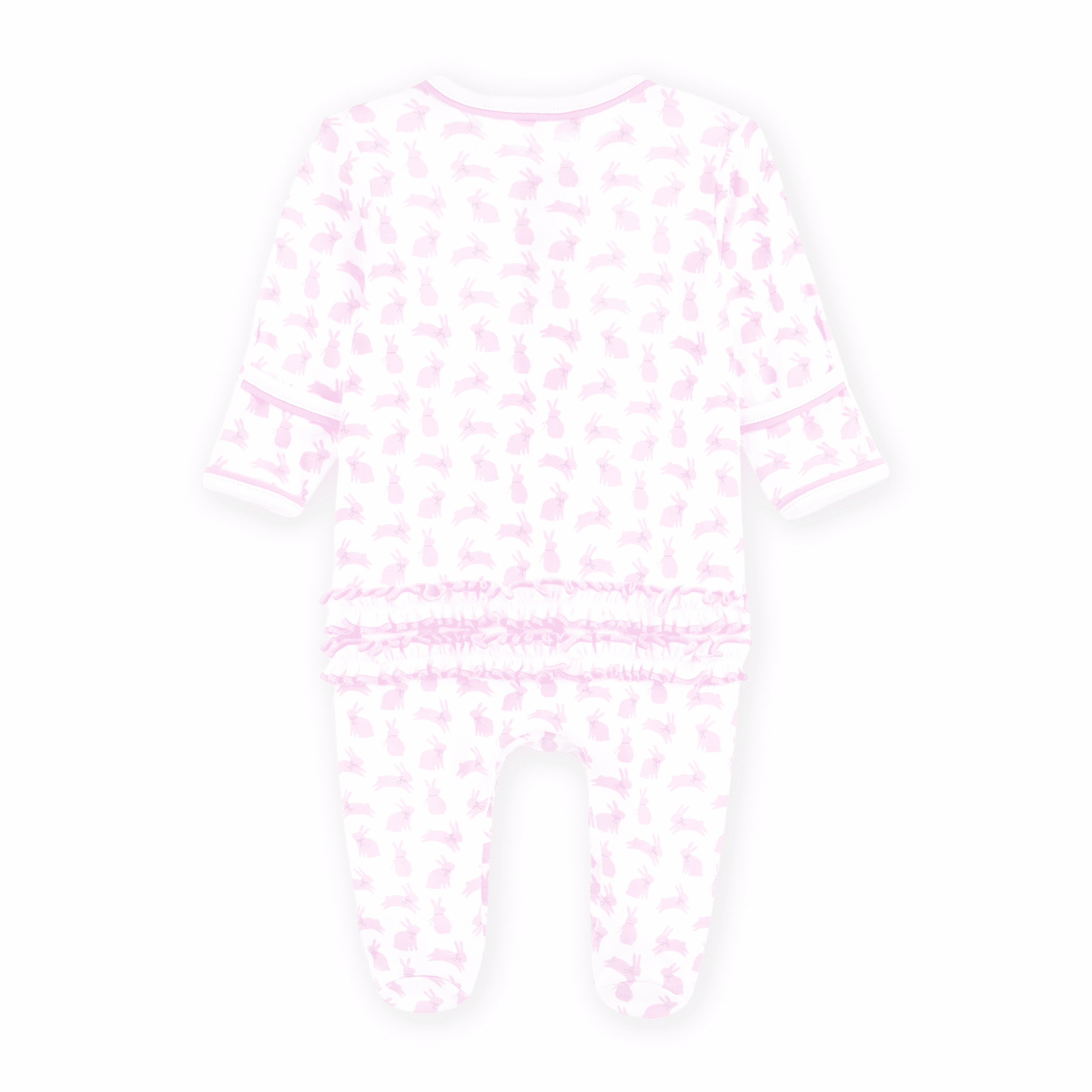 Leaping Bunnies Print Ruffle Footie - Pink - Magnolia BabyFootie