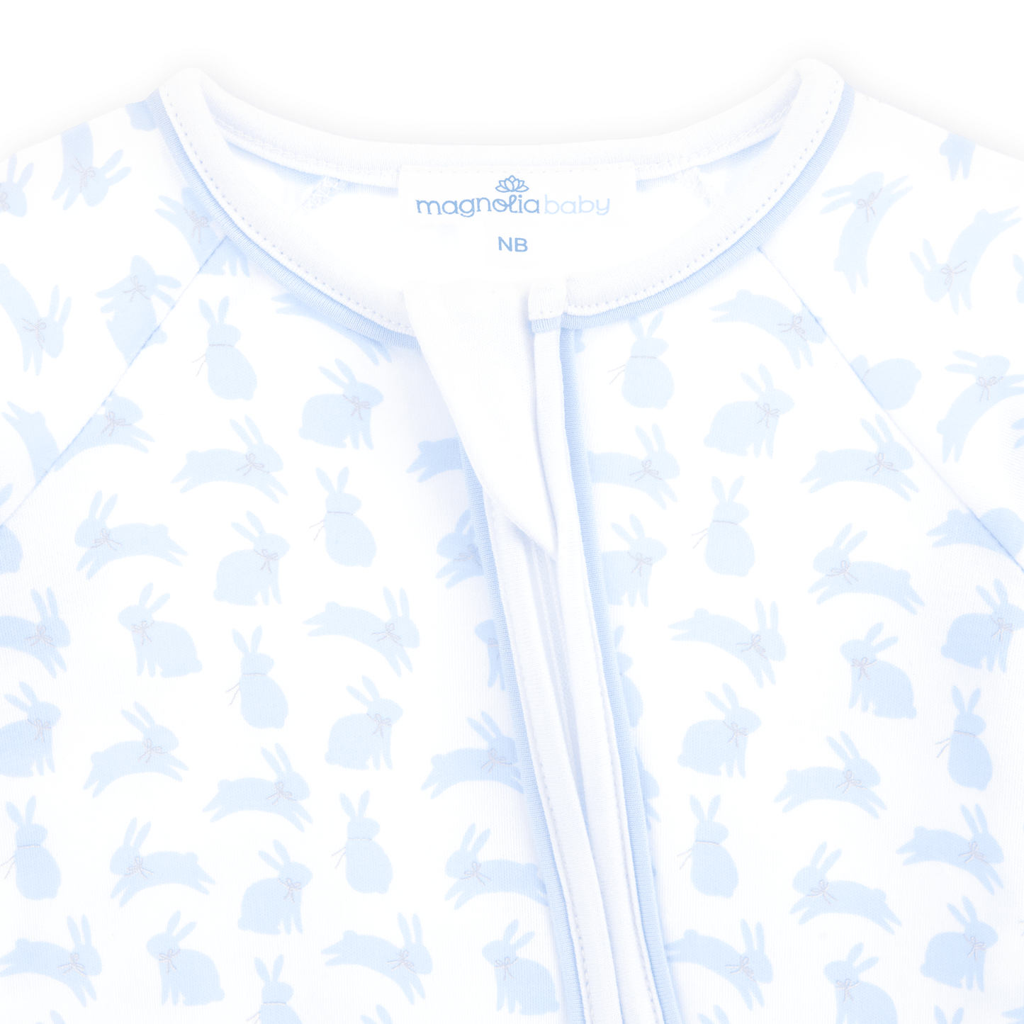 Magnolia Baby_Leaping Bunnies Print Zip Playsuit - Light Blue_3