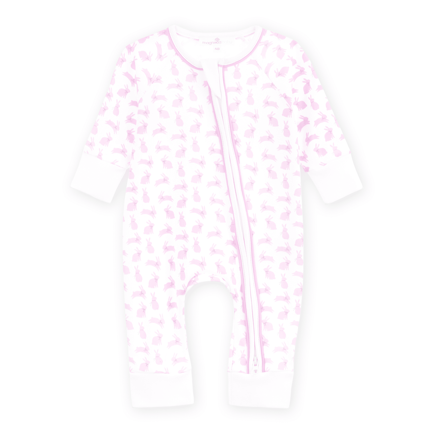 Leaping Bunnies Print Zip Playsuit - Pink - Magnolia BabyPlaysuit