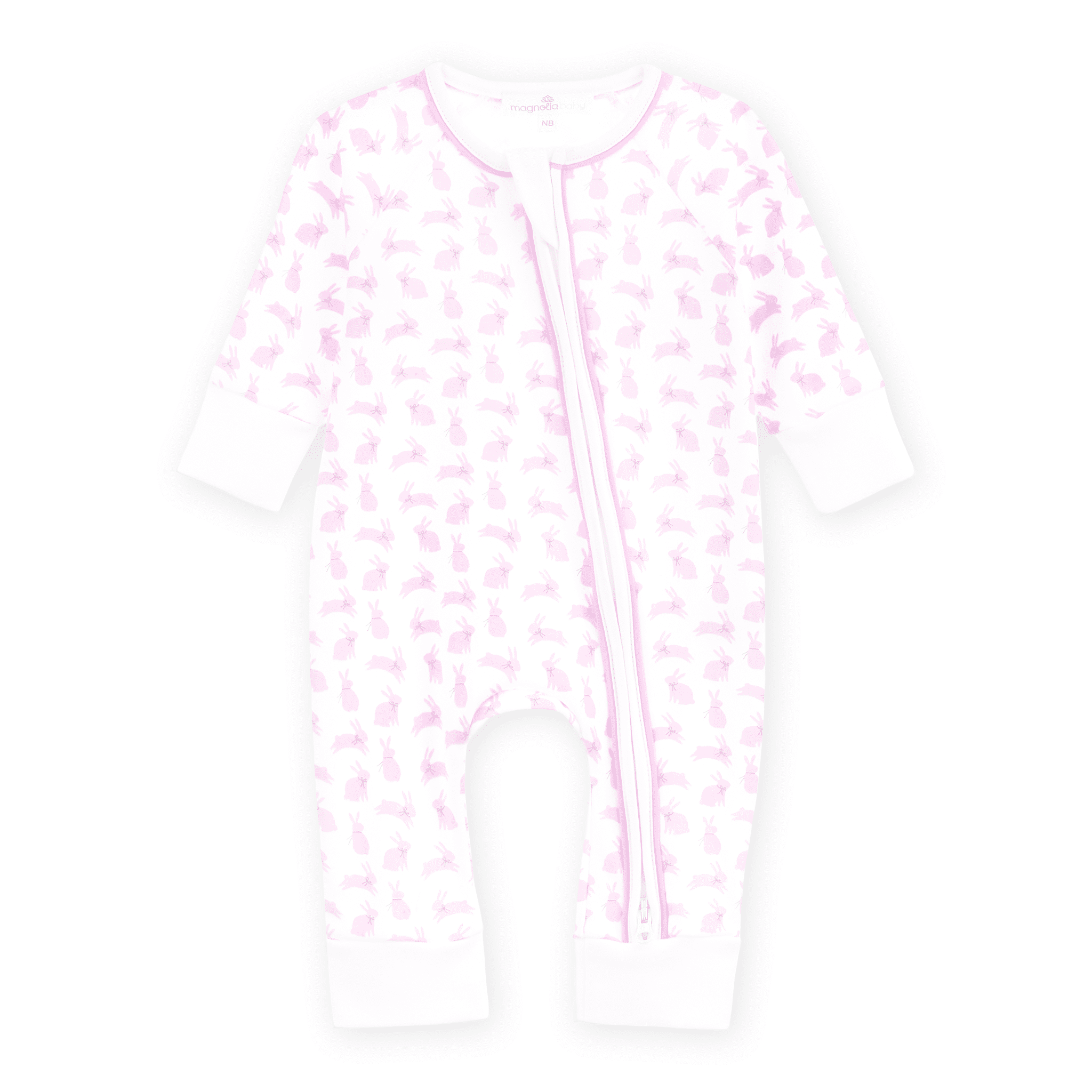 Leaping Bunnies Print Zip Playsuit - Pink - Magnolia BabyPlaysuit